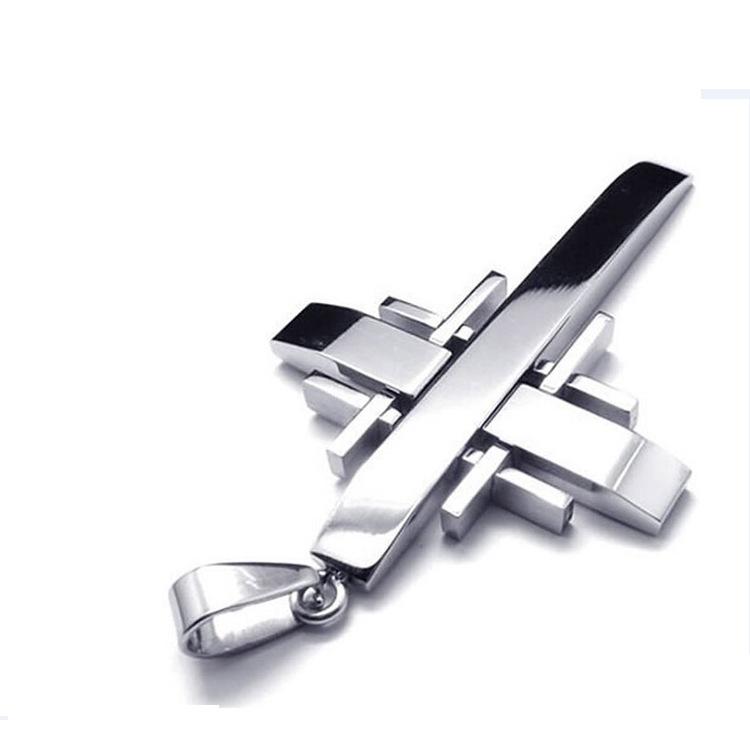 Europejski i Amerykański Styl Personalizowany Krzyż Męski Naszyjnik ze Stali Tytanowej Koreański Stop Wisiorek