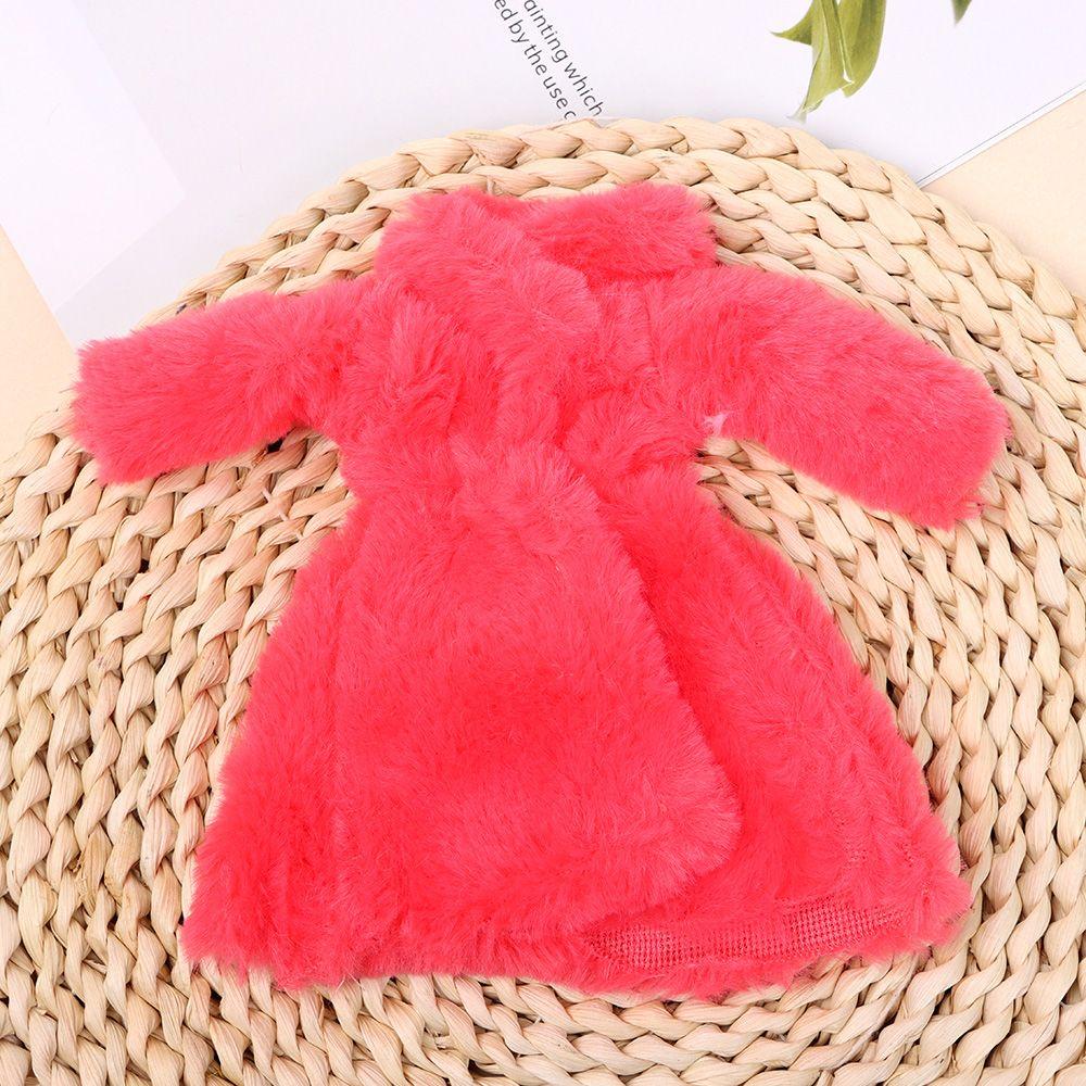Plush Clothing Accessories Mini Nightgown Party Dressing Long Coat Winter Overcoat