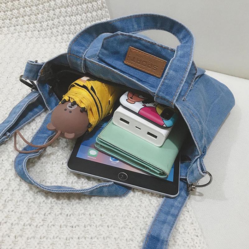 Crossbody Bag Casual Denim Fashionable Handheld Large Capacity Shoulder Bag