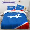 Alpine F1 Pattern Bedding,Quilt Set Quilt Cover Pillowcase Home Birthday Gift(1 * Duvet Cover + 2 * Pillowcase, Without Core)