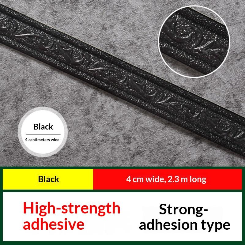 1Pc 2.3M 3D Self Adhesive Sticker Wall Trim Line Skirting Border Decor Household Living Room Diy Tv Background Stickers