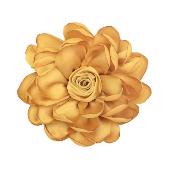 Fabric Flower Satin Rose with Flat Back Handcrafted Blooms Hat Clothes Hair Tie Accessories for DIY Craft Corsage Hairpin Brooch Headband