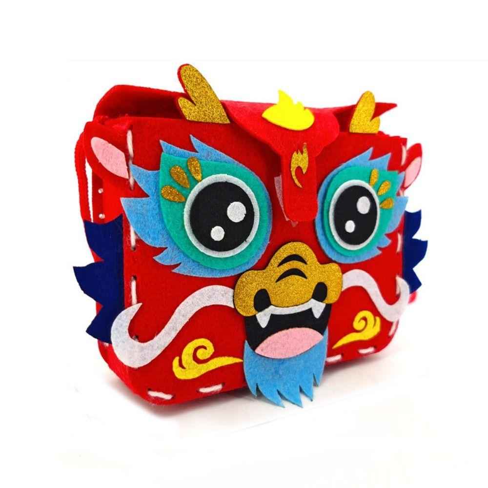 Non-woven Fabric DIY Dragon Bag Toy Chinese Style New Year Portable Handbag  Party