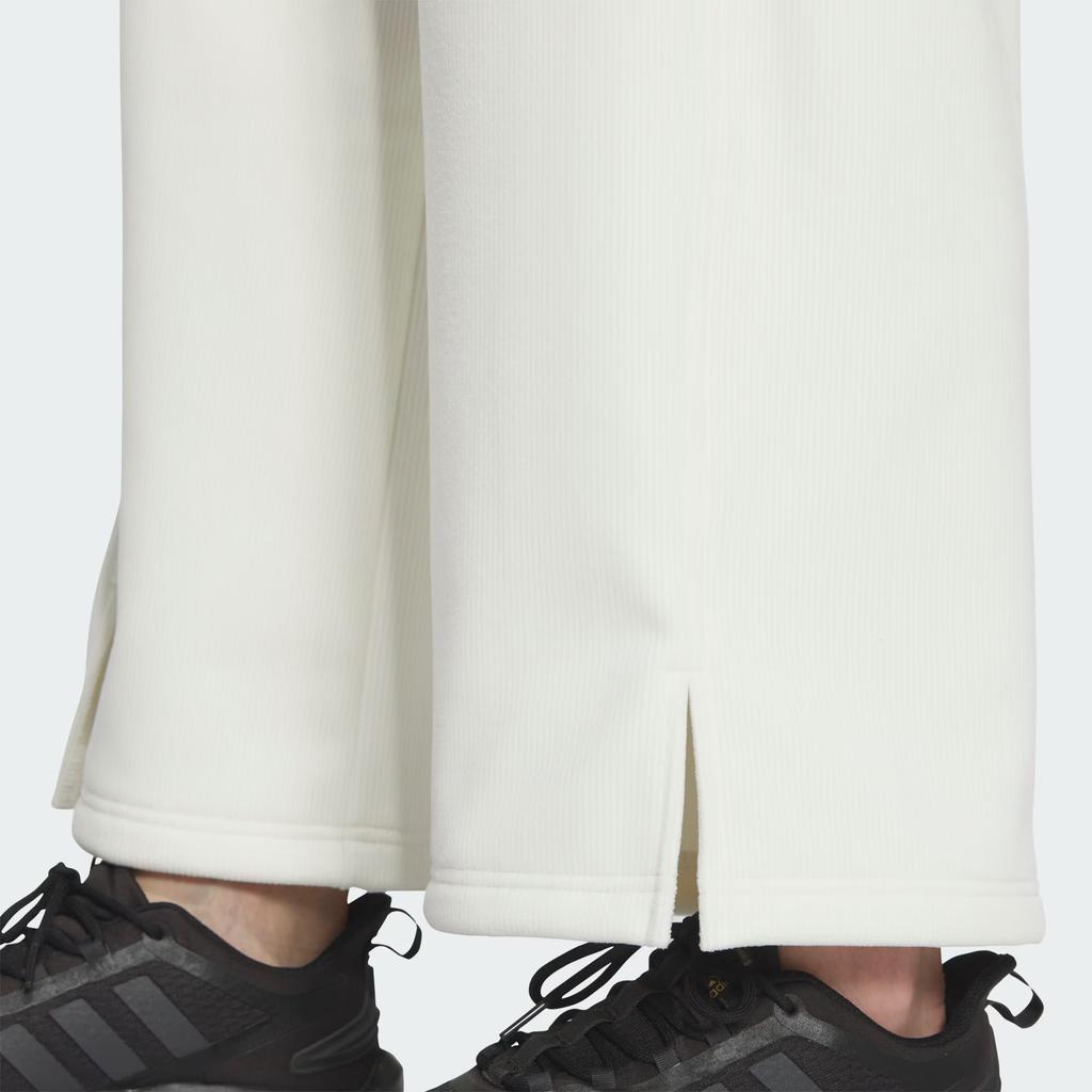 adidas Lounge FW24 Wygodne Miękkie Luźne Dzianinowe Spodnie Sportowe Damskie Spodnie Han-Jade-White JJ1123