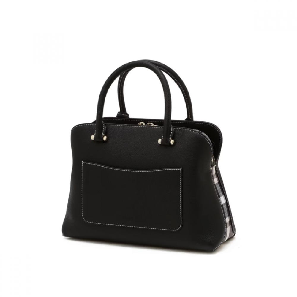 Daks Black Leather Tote Bag Dd Logo Dcba6e750bk