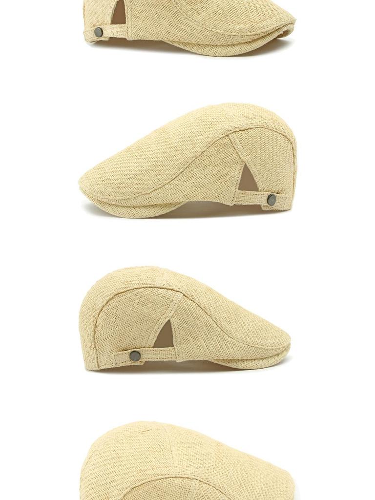 Men's Straw Beret: Spring/Summer Sun Protection, British Retro Duckbill Cap, Casual Newsboy Hat