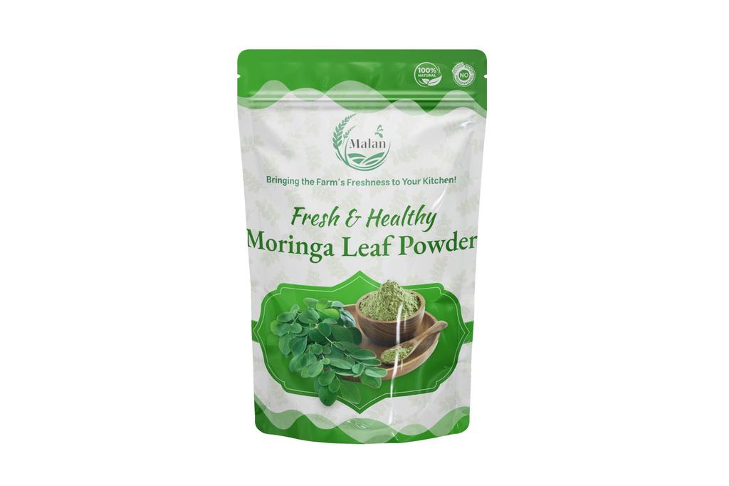 Malan Premium Moringa Leaf Powder 100g | 100% Pure & Natural Drumstick Leaves Powder | No Chemicals, No Preservatives | Rich In Iron, Calcium & P