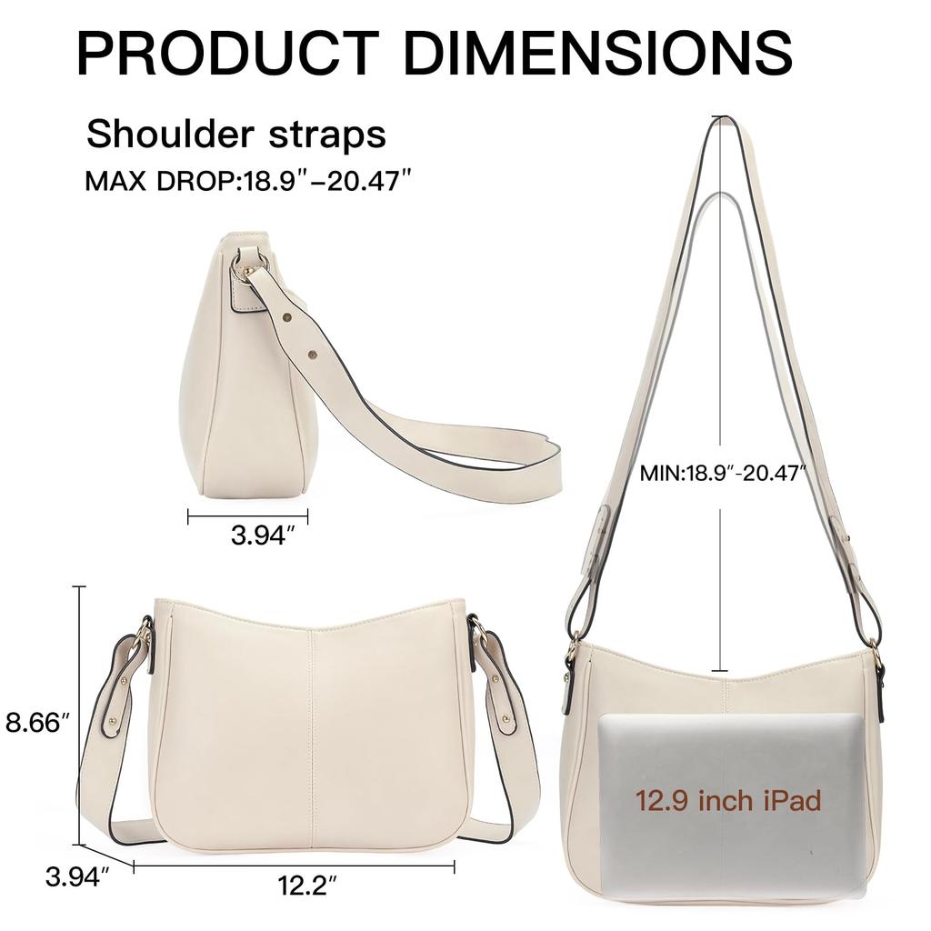 LEEXTON Damen-Lederschultertasche mit Außentasche, Wasserabweisend, Stilvoll und Lässig, Perfekt für Reisen