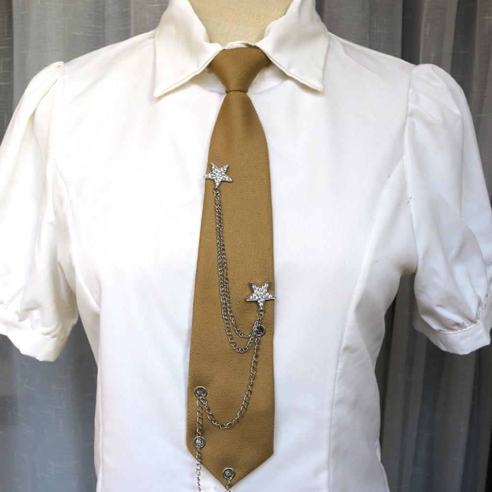 

Collares Academy Style Pre-tied Tie Choker Candy Color Long Necktie Cool Girls / Boys Style 14
