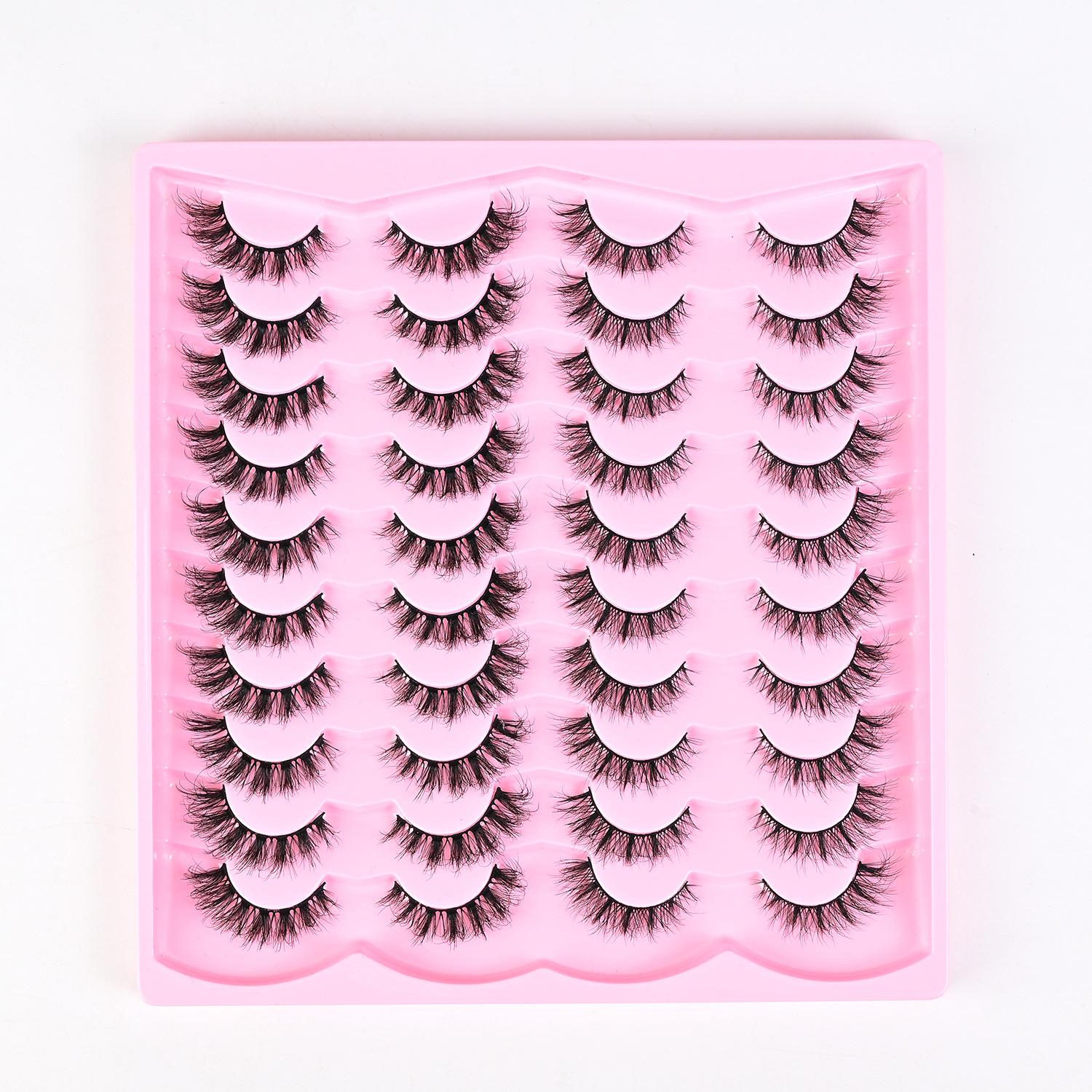 2026 20 Pairs of Natural Short Fluffy False Eyelashes, Various Styles, Mixed Eyelash Book 5d Curl