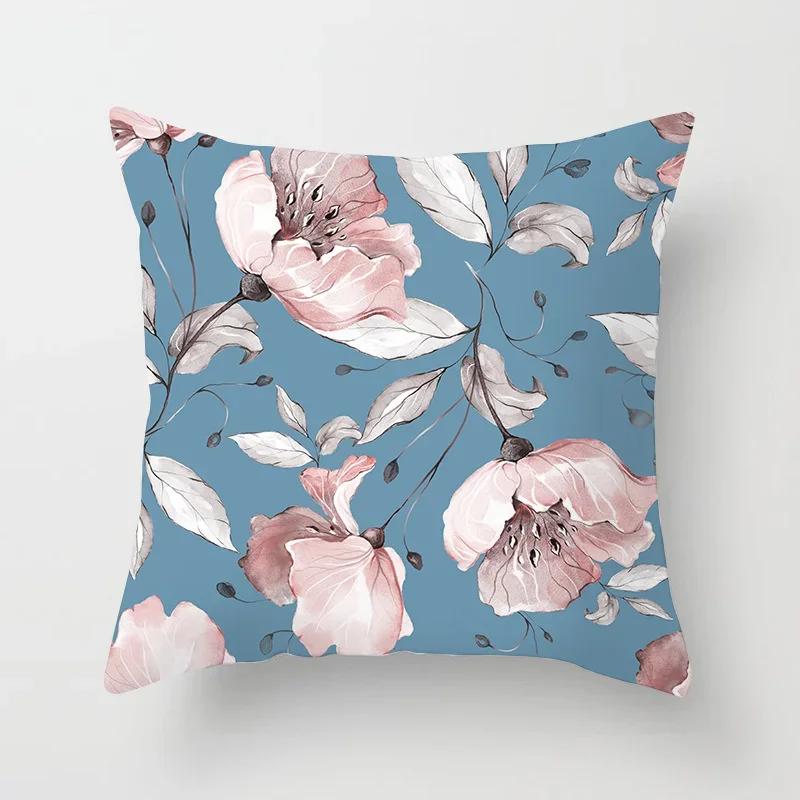 Model de flori Artă decorativă Husă de pernă Față de pernă Poliester 45*45 Perne Decorat Home Decor Față de pernă