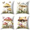 Pilz-Schmetterling-Thema Einseitiger Druck Kurzer Plüsch Geeignet für Wohnzimmer Schlafzimmer Sofas (Ohne Kissenkerne)