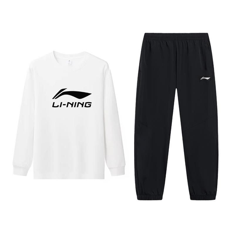 

Li Ning Письмо Модный Хлопок Свободный Удобный Универсальный Круглый Вырез Пуловер С Длинным Рукавом Толстовка Повседневный Спортивный Костюм YTLV113-3+AYKTD15-1 M