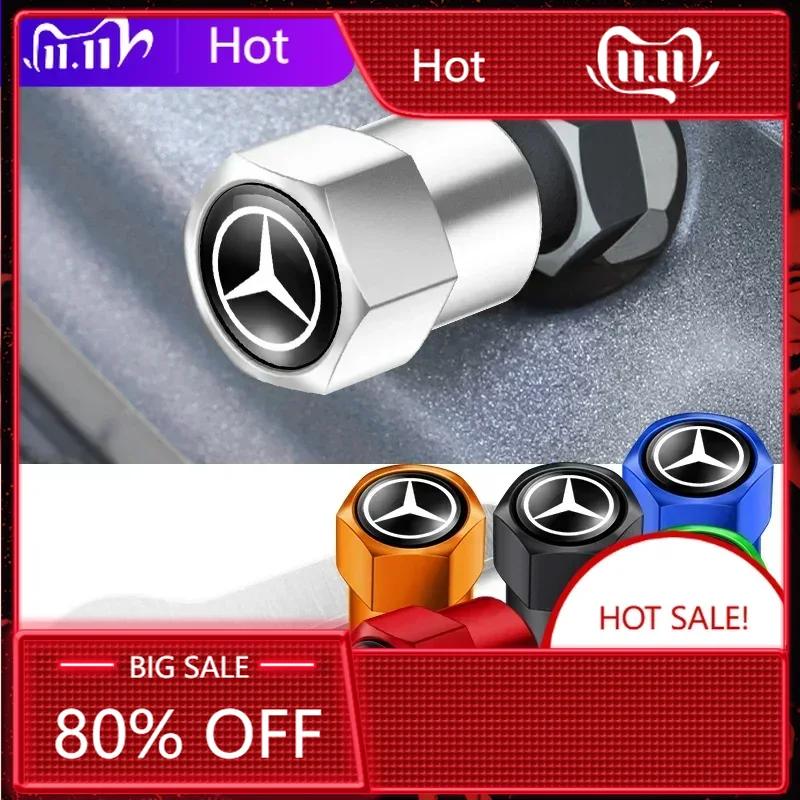 Für Mercedes Benz 4 Stück Auto Emblem Rad Reifen Ventilkappen Metall Reifenstaubkappen Für Mercedes Benz Amg W204 W213 W205 W211 W212 W1