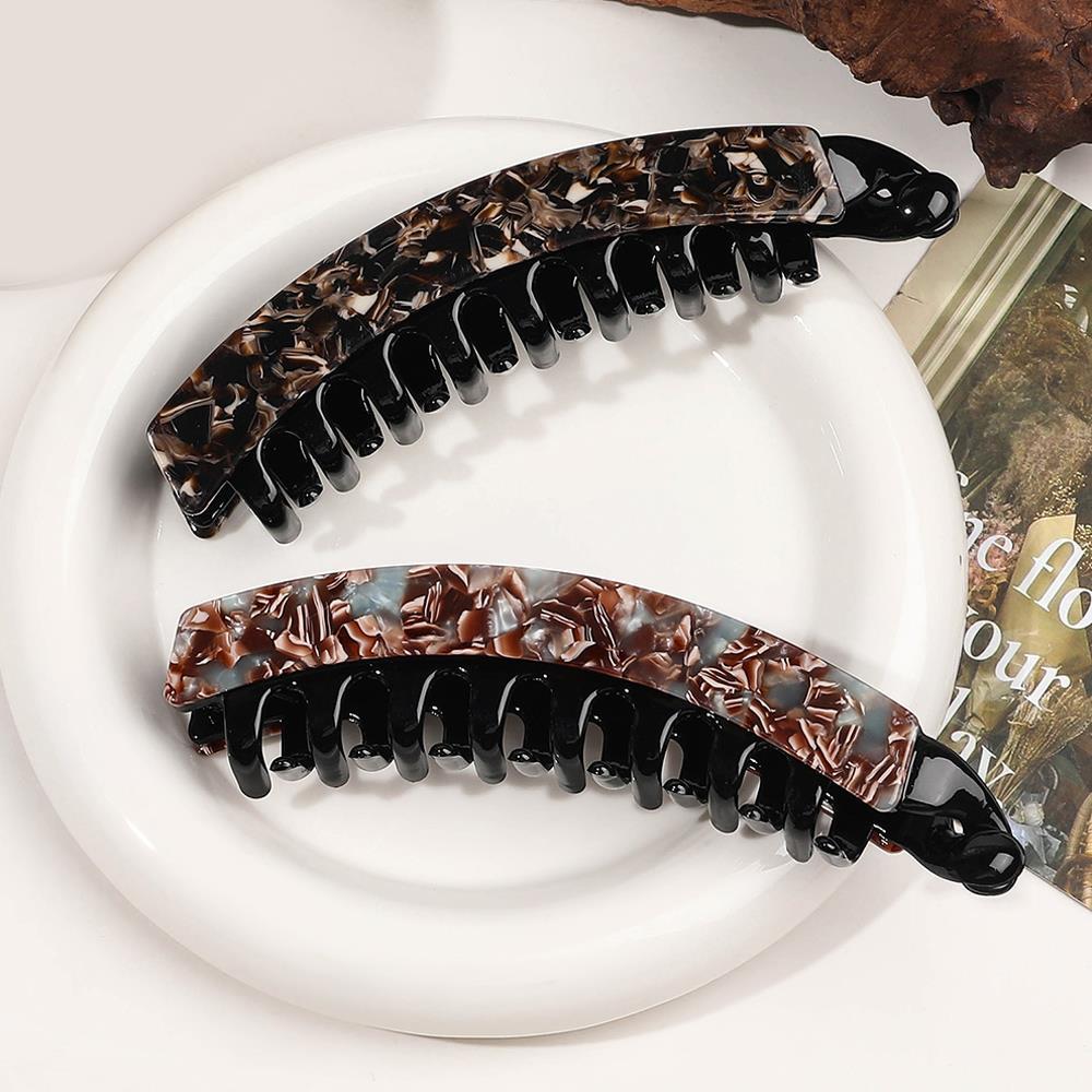 13cm Large Ponytail Claw Clip Vertical Banana Hair Clips Women's One-word Clip Twist Hairgrips Fashionable Hair Accessories
