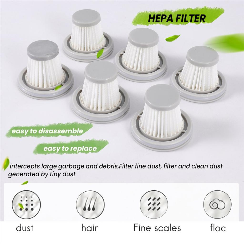 A78U 6PCS HEPA Filter for Handy Vacuum Cleaner Home Car Mini Wireless Washable Filter Spare Parts Accessories