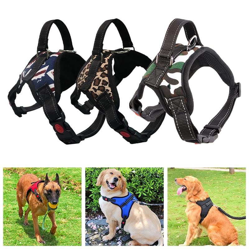 Buy Durable Dog Harness Reflective Adjustable Big Dog Harness Nylon Pet