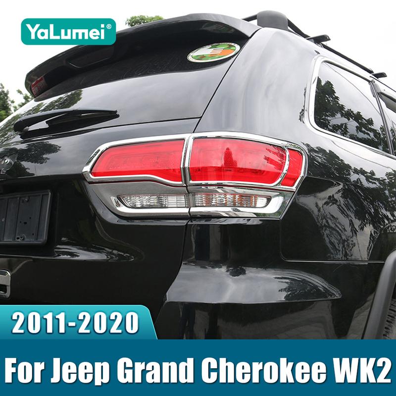 For Jeep Grand Cherokee WK2 2011 2012 2013 2014 2015 2016 2017 2018   Car Tail Light Trim Rear Lamp Frame Cover Stickers