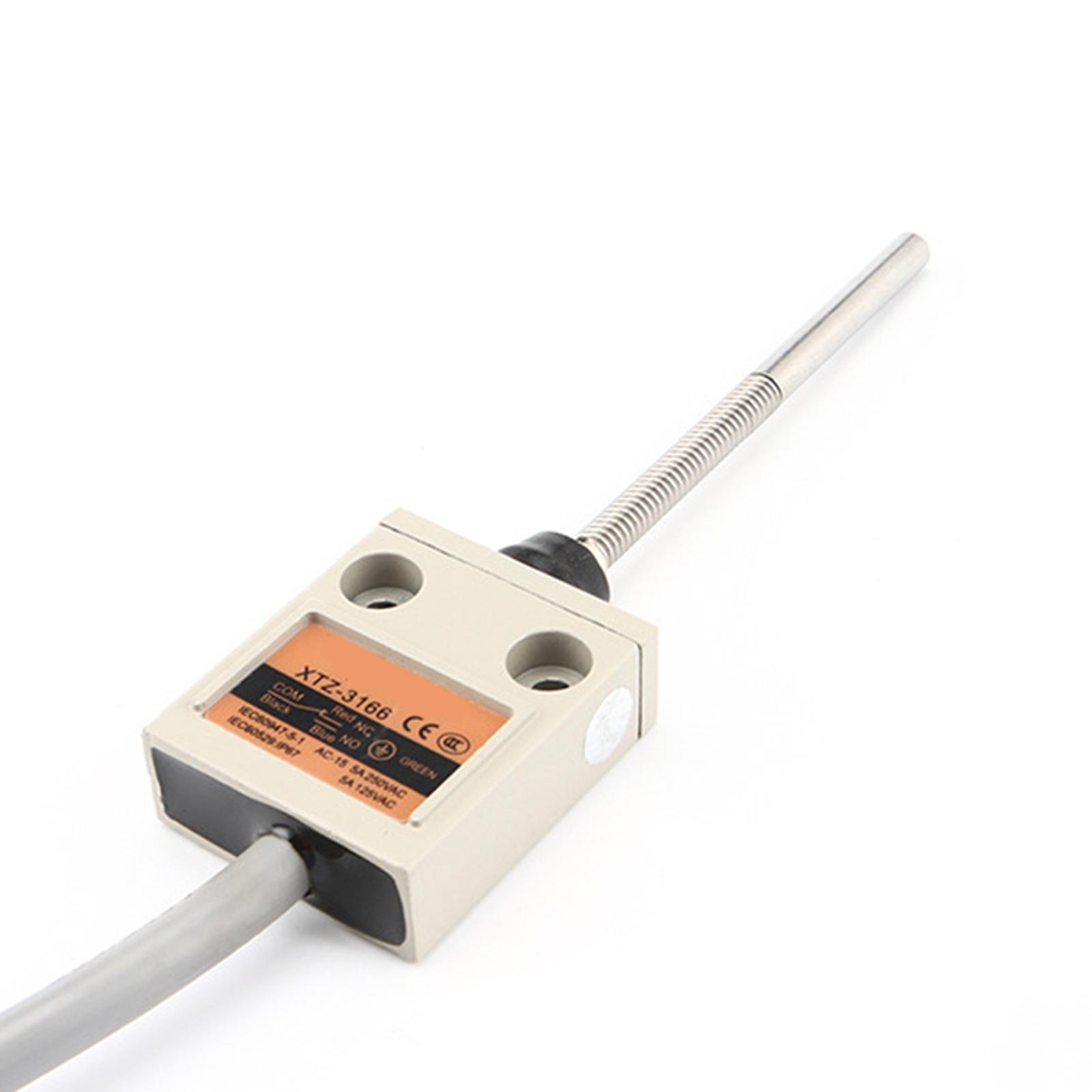 

Spring Sensing Limiting Travel Switches Waterproof Roller Lever Plunger Limit Switches with 300cm Cable Easy to Use 1