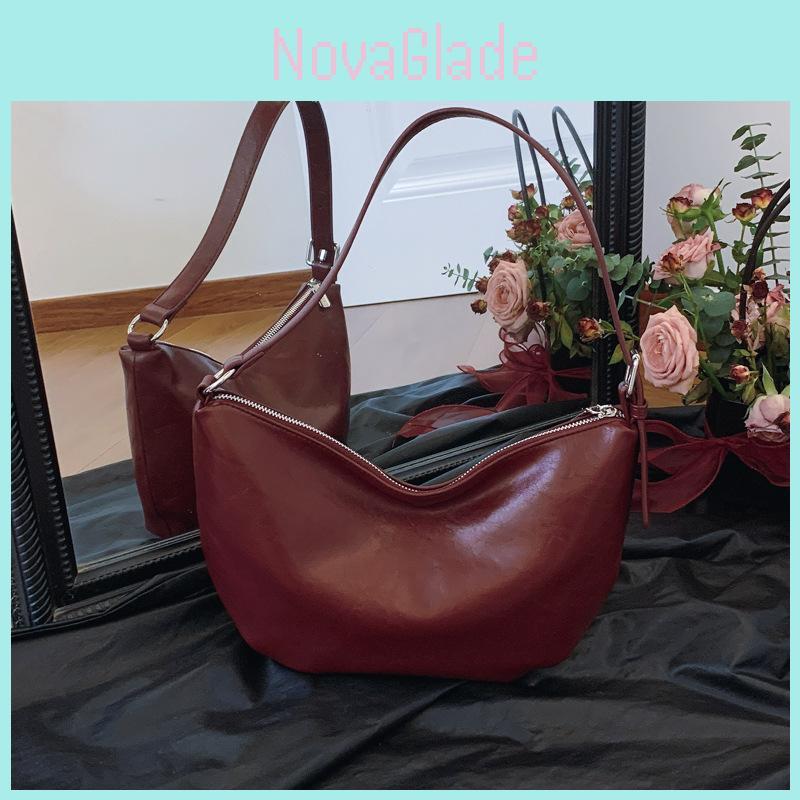 Womens Casual Pu Soft Leather Shoulder Bag With Inner Zipper Pocket For Daily Commuting