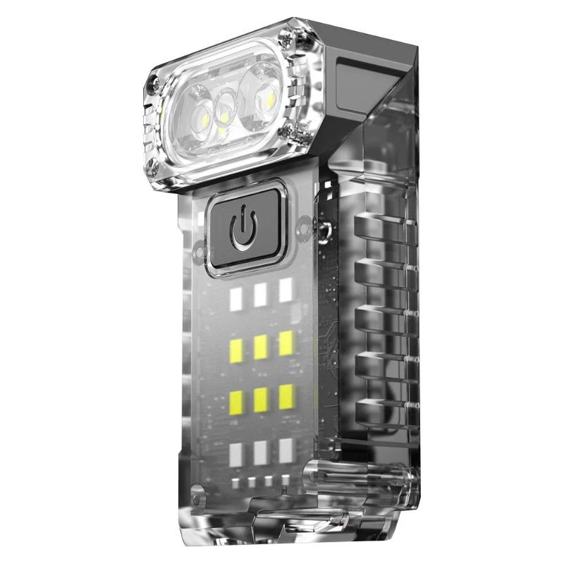 

BORUiT EDC UV LED Fluorescence Flashlight Type-C Rechargeable Rotatable Torch Work Light with Clip Magnet Camping Pocket Lantern 1PC