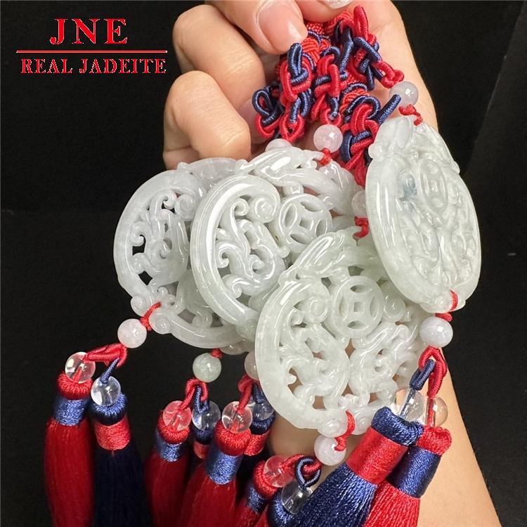 Myanmar Jade Automobile Hanging Ornament Hollow Jade Pendant Pixiu Car Decoration Creative Car Pendant Ornament Car Interior