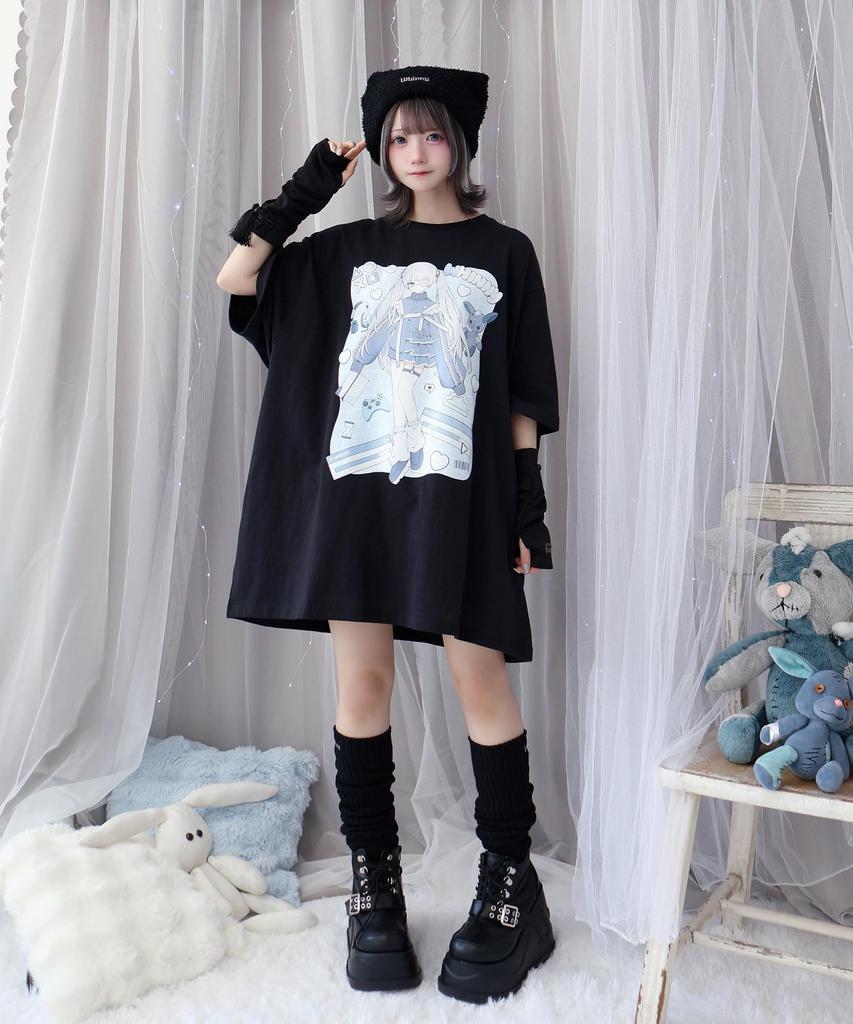 WEGO Gaming Angel Size Black Women's Tee, F,