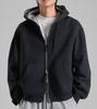 Button Seoul Two-Way Cotton Zip-Up Hoodie (Black)