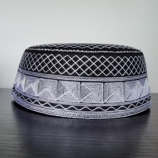 Wzór Haftu Wykwintne Wykonanie Kapelusz Modlitewny Płaski Wierzch Męski Kapelusz Narodowy Melonik