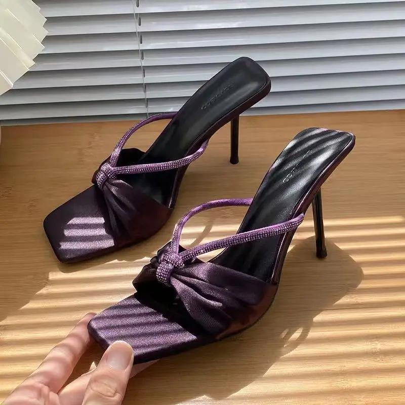 Fashion With Heel Woman Slippers Open Toe Shoes for Women Cheap Liquidation Sandals On Sale Designer Luxury Slides Offer Summer Footwear