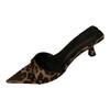French Niche Pointed-toed Cool Slippers Outside Women's Shoes 2025 New Summer with Skirt Leopard Print High-heeled Sandals