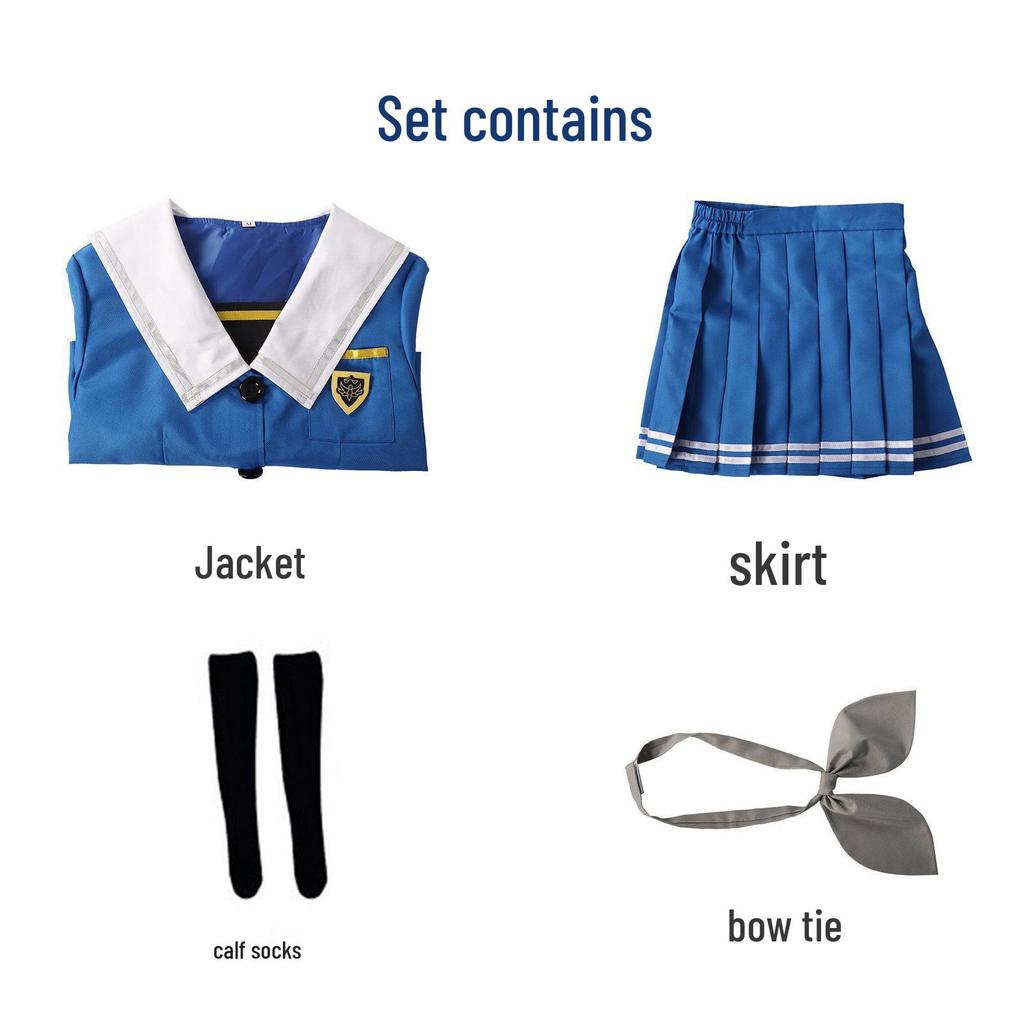 Wakaba Mutsumi Cosplay Stage Costume - Plaid Skirt JK Uniform Dress