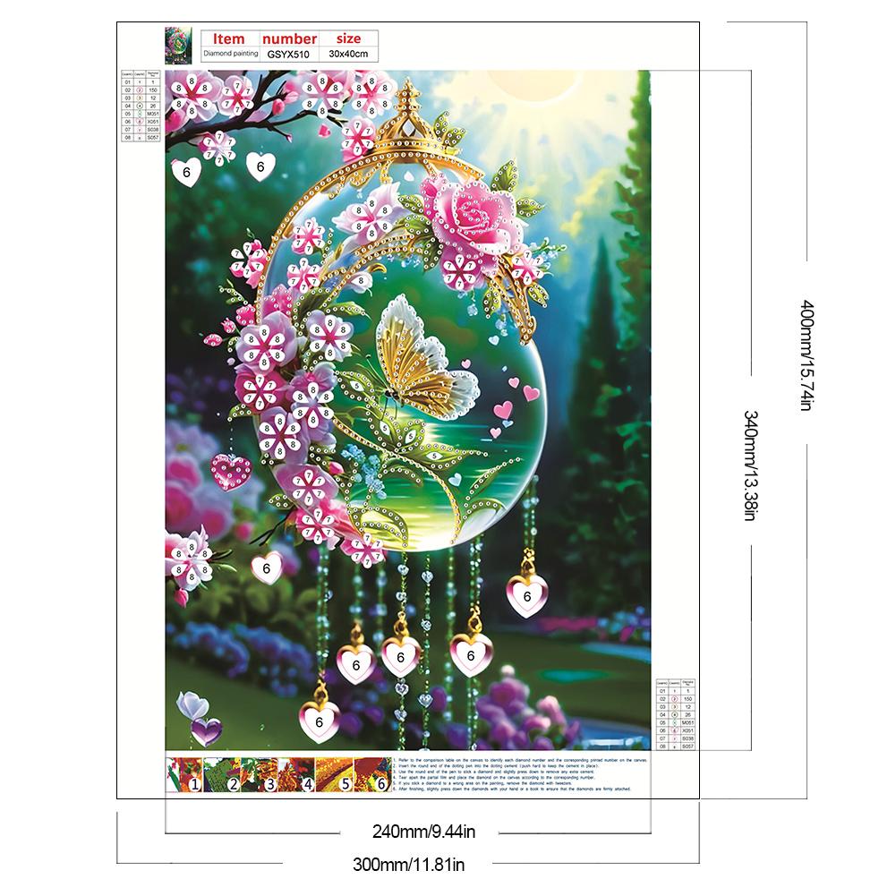 5D DIY Partial Special Shaped Drill Diamond Painting Flower Decoration 30x40cm