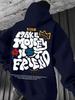 Loose hooded printed sweater jacket personalized casual versatile men's and women's couples jacket