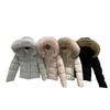 waist thin cotton clothes winter new short removable thickened fur collar warm jacket cotton clothes