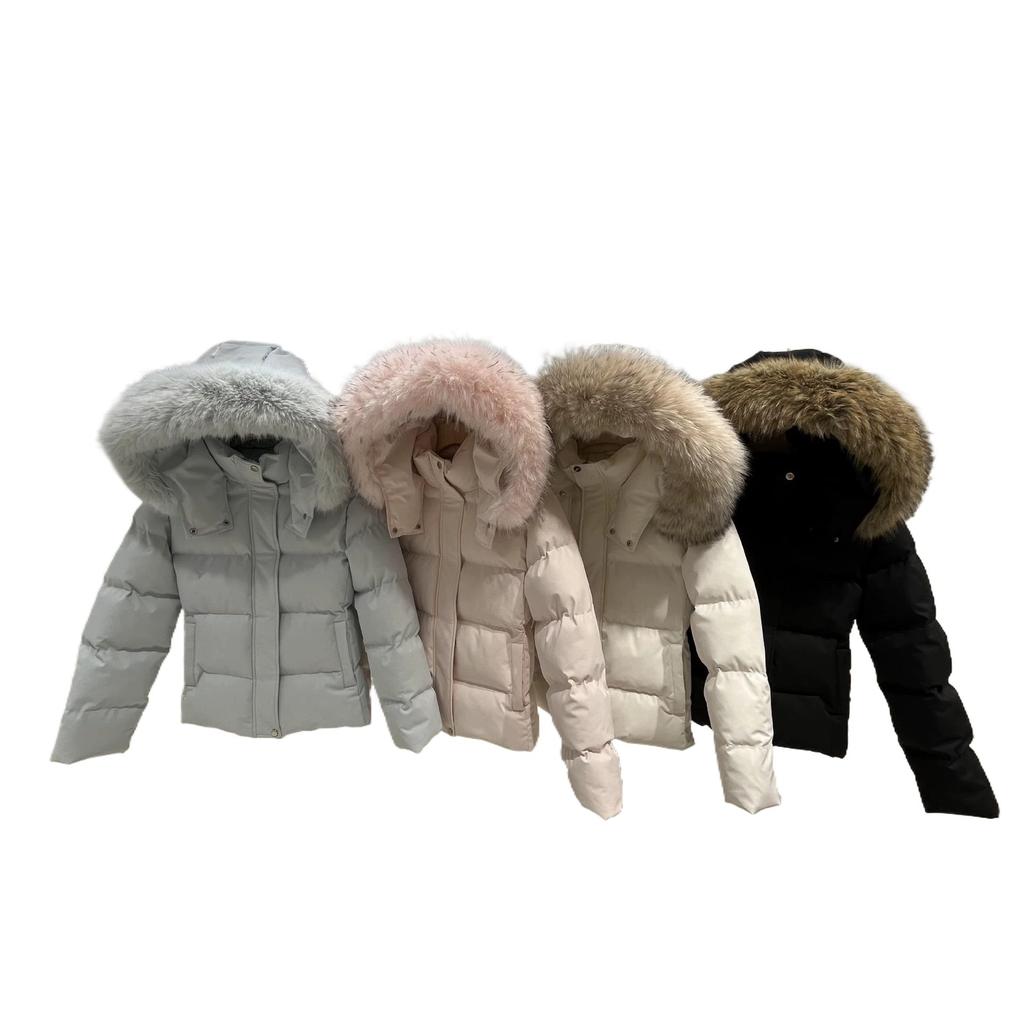 waist thin cotton clothes winter new short removable thickened fur collar warm jacket cotton clothes