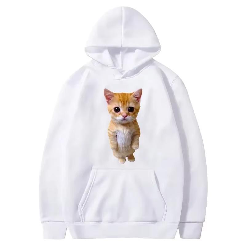 2025 Autunm Funny Cat Printed Women Casual Multi-color Hoodies Women Men Harajuku Pullover Girl Boy Casual Fashion Clothes Tops