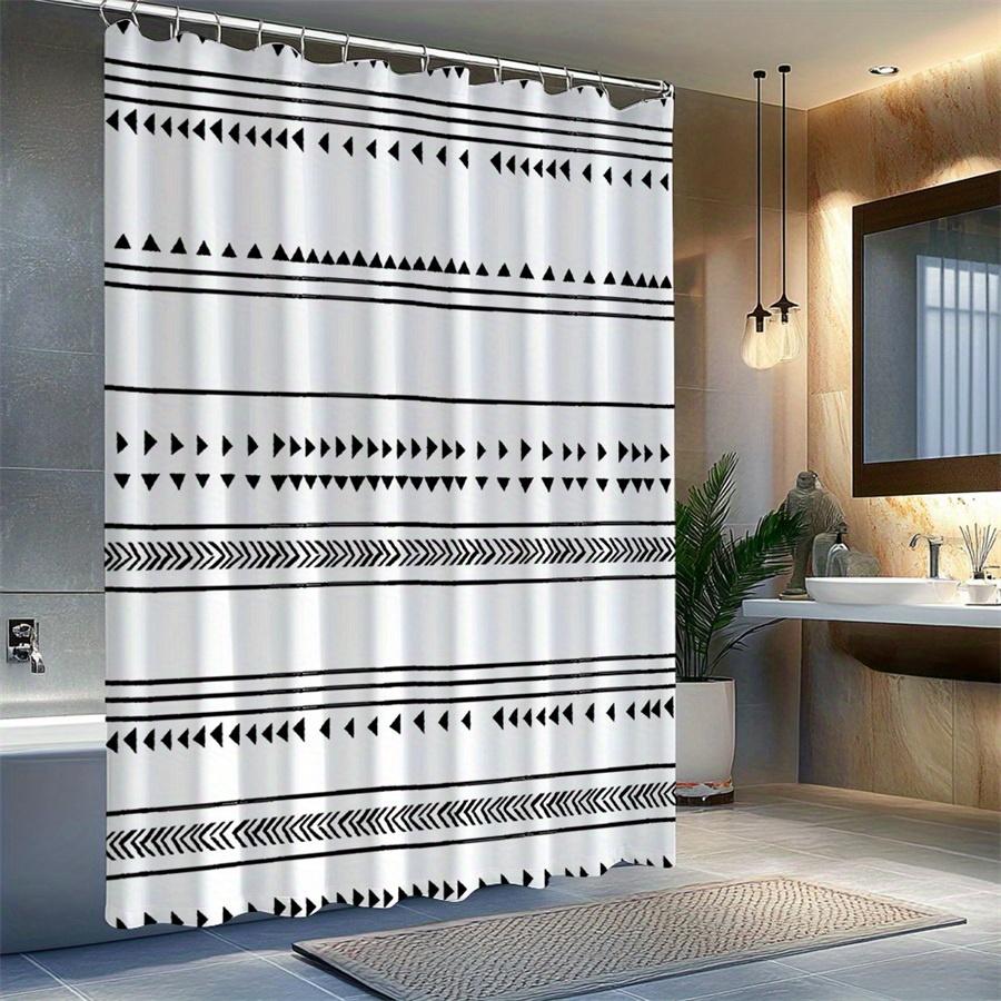 Tonnika Chen Black/White And Tribal Stripe Shower Curtain Geometric Pattern Modern Bathroom Decor Waterproof Bath Curtain Home Accessory