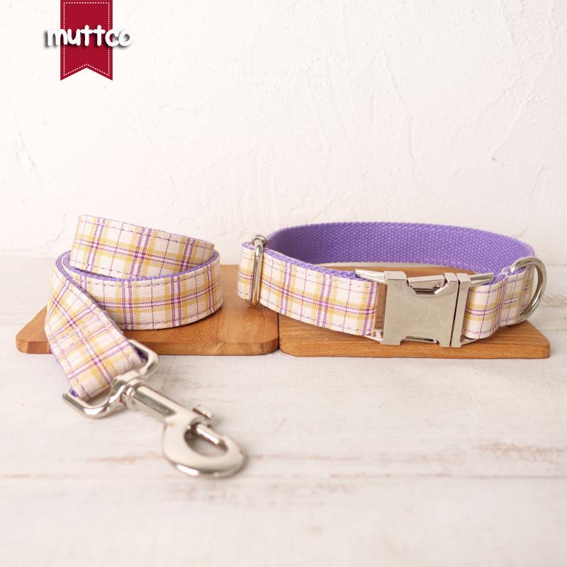 MUTTCO Custom Engravable Dog Collar & Leash Set for Golden Retrievers & Samoyeds (UDC-100) X-Large