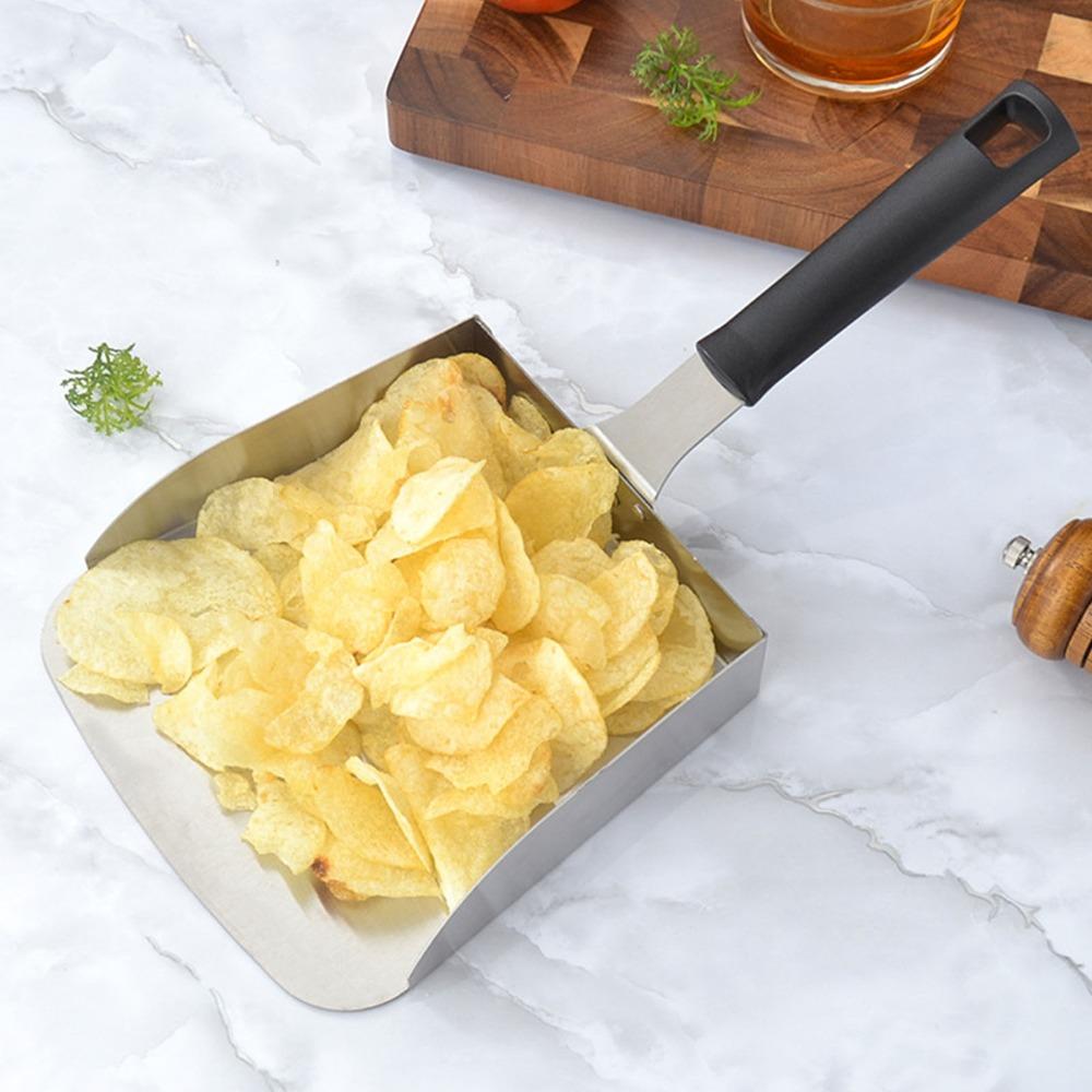Large Food Shovel with Handle Griddle Spatula Food Mover Griddle Scoop BBQ Flat Top Grill