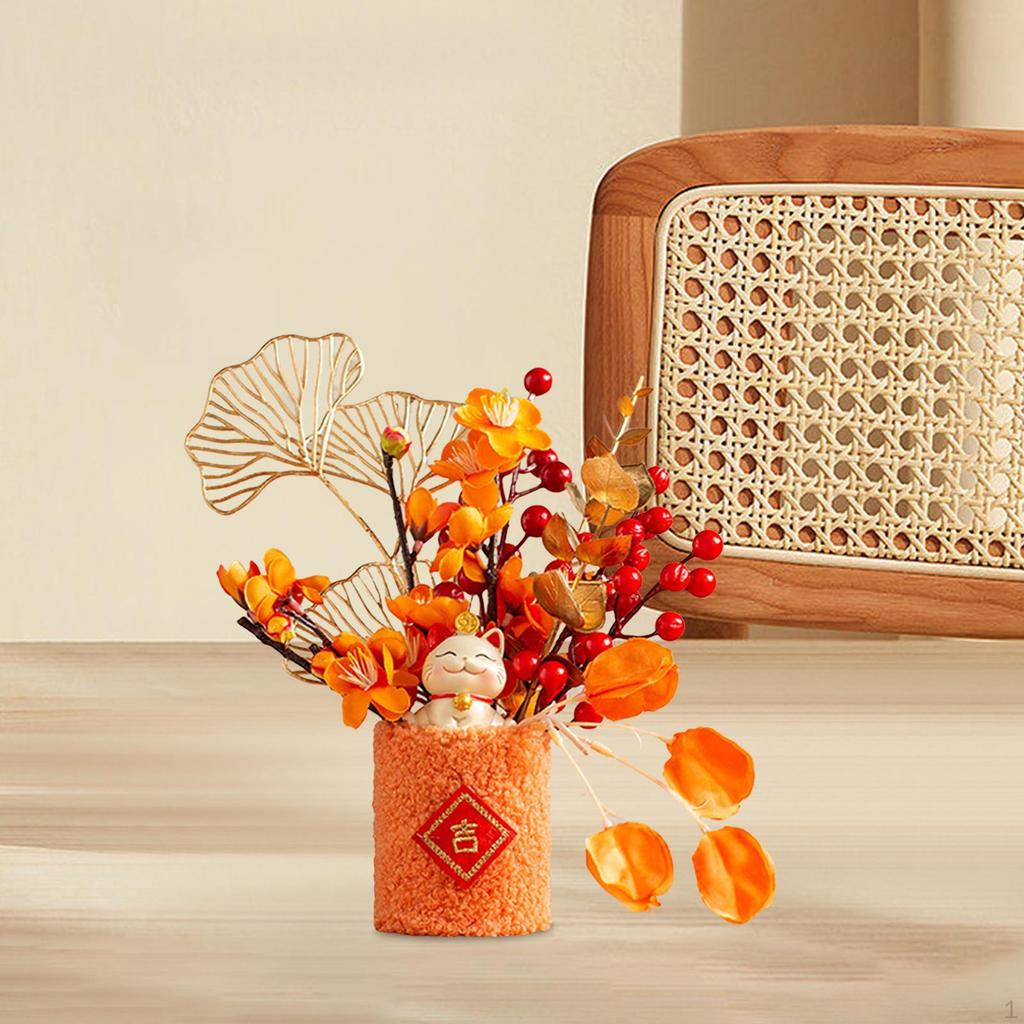 Artificial Bonsai Character Decorative Decoration Bouquet Chinese Year Ornaments Potted Flowers