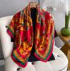 Luxury  Silk Scarf For Women Hijab Bandana Fashion 90*90Cm Square Scarves Handkerchief Design Shawl Wraps Echarpe Foulard