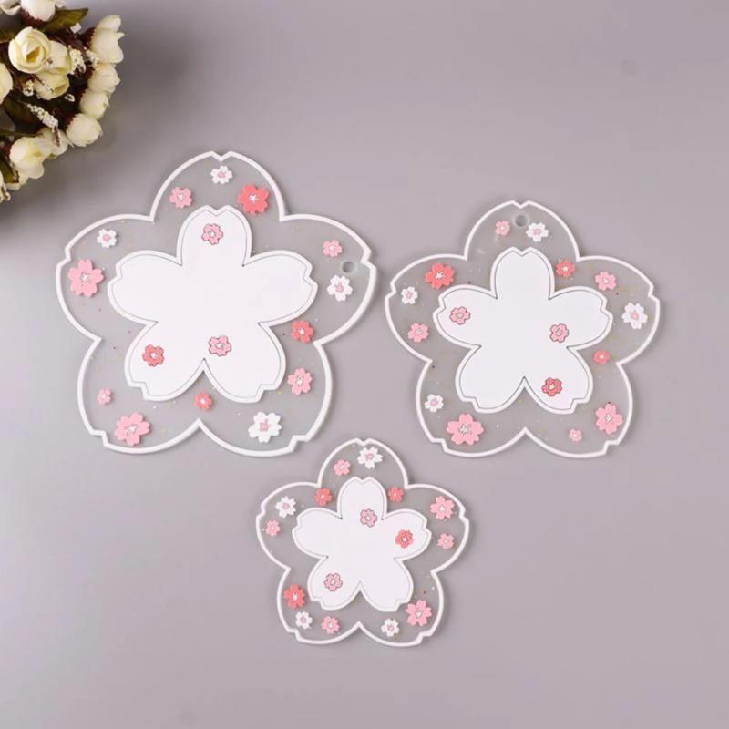 Sakura Style Coasters Heat Insulation Mats Tea Cup Mats Milk Cup Coasters Anti Slip Mats Household Heat Resistant Table Mats