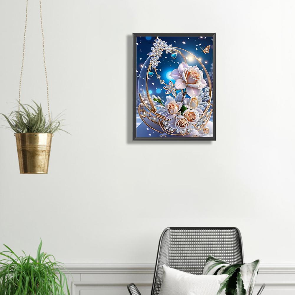 5D DIY Partial Special Shaped Drill Diamond Painting Flower Decoration 30x40cm