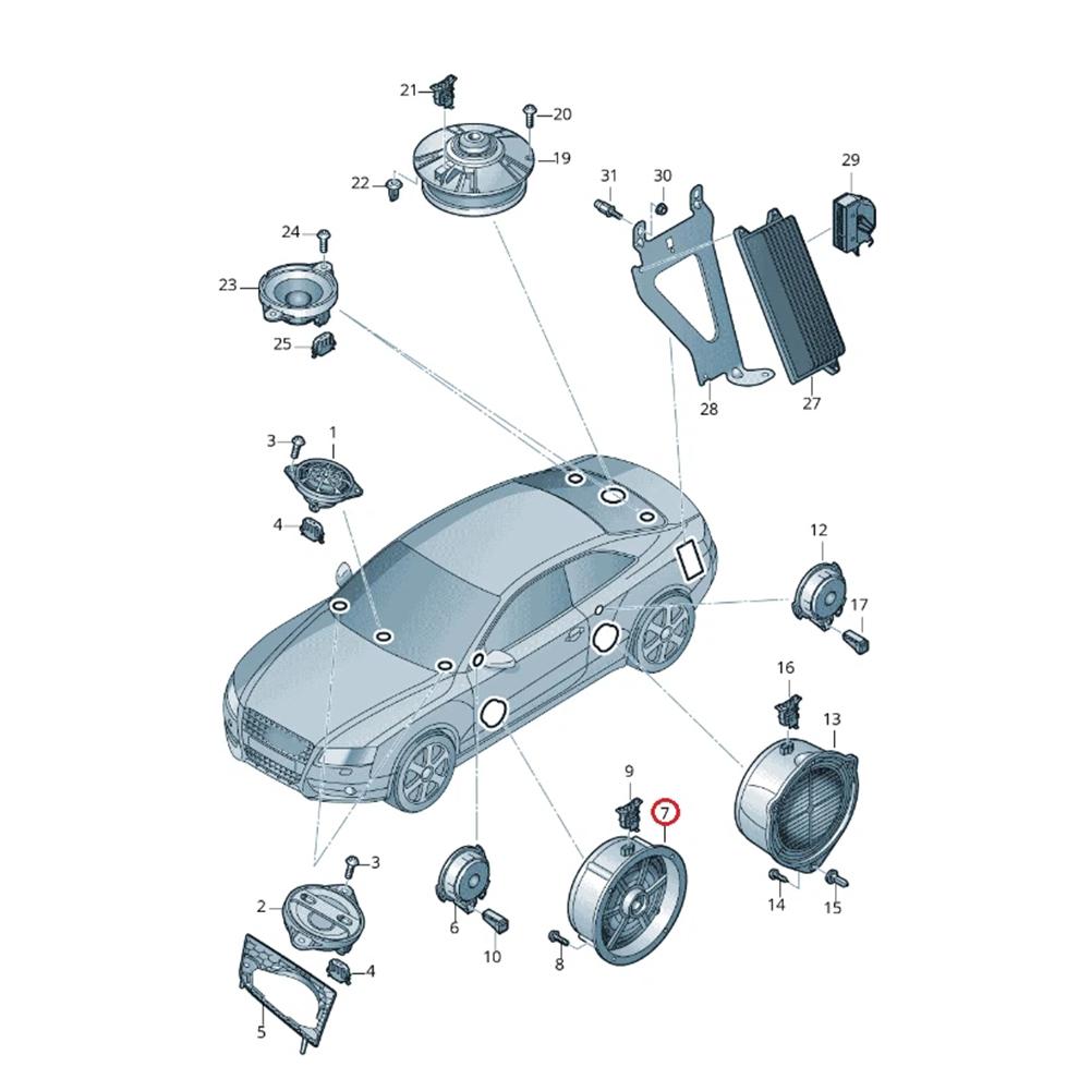 Replacement Rear Door Sound Speaker for A4 B8 and For A5 Models 2008 2016 OEM Number 8K0035411 Easy Installation