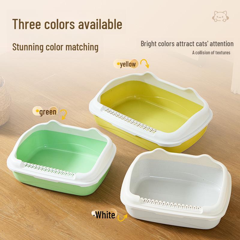 Extra Large Side-Open Semi-Enclosed Cat Litter Box