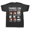 Funny Things I Do In My Spare Time Drums Drummers Musician T-shirts Men Casual Tshirt 100% Cotton Loose Oversized T Shirt
