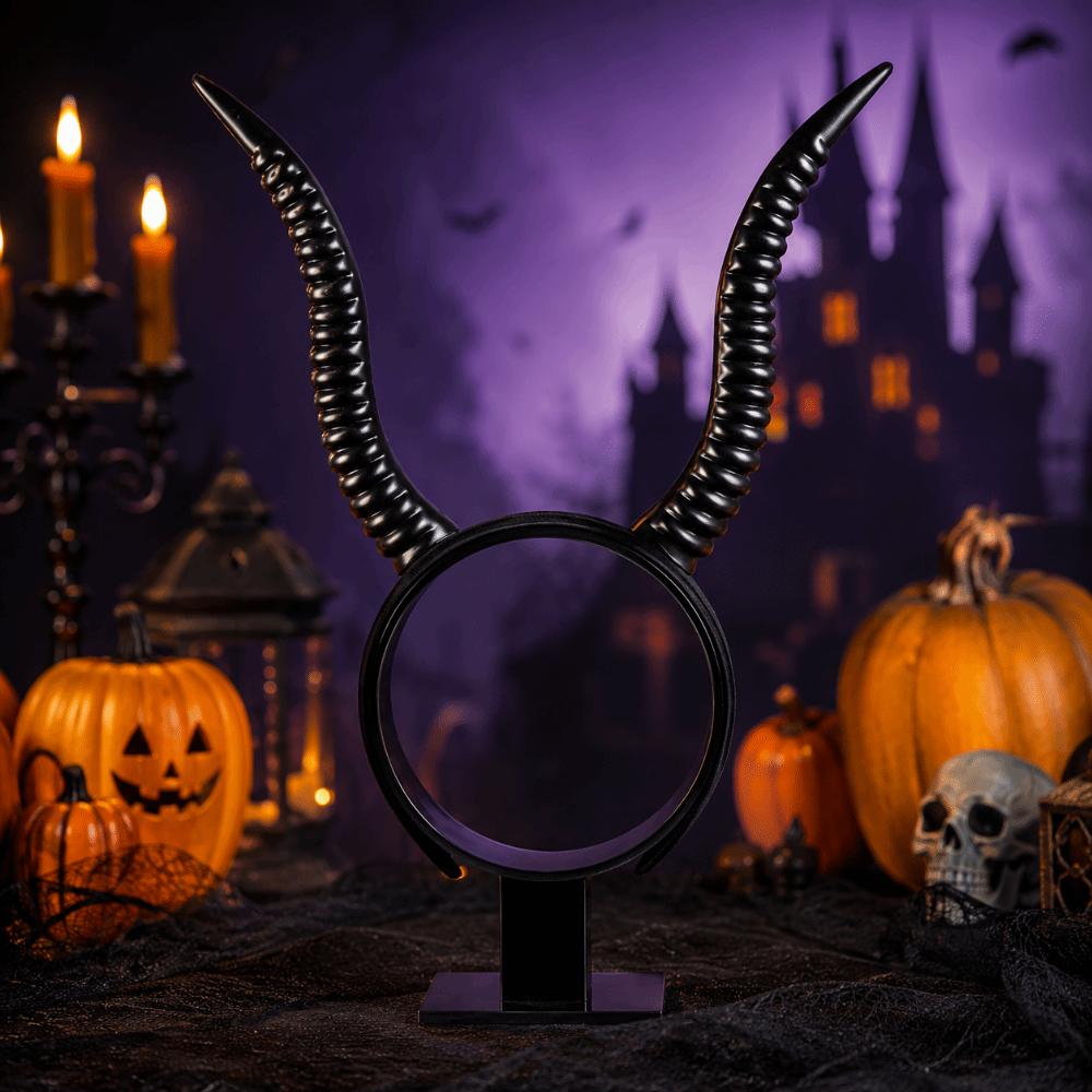 Cosplay Demon Horns Headwear Gothic Cow Horn Hair Hoop Halloween Devil Headband Photo Props