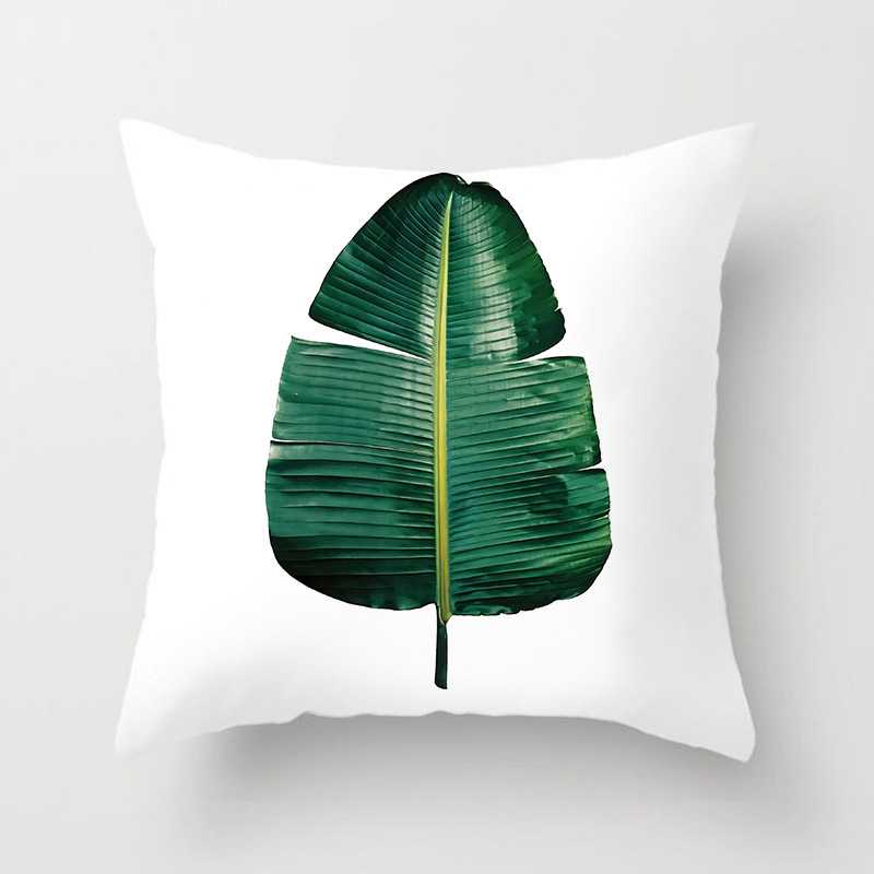 Summer Decor Pillow Cushion Cover Palm Leaf Green Home Decor Pillow Cover Tropical Plant Cactus Monstera