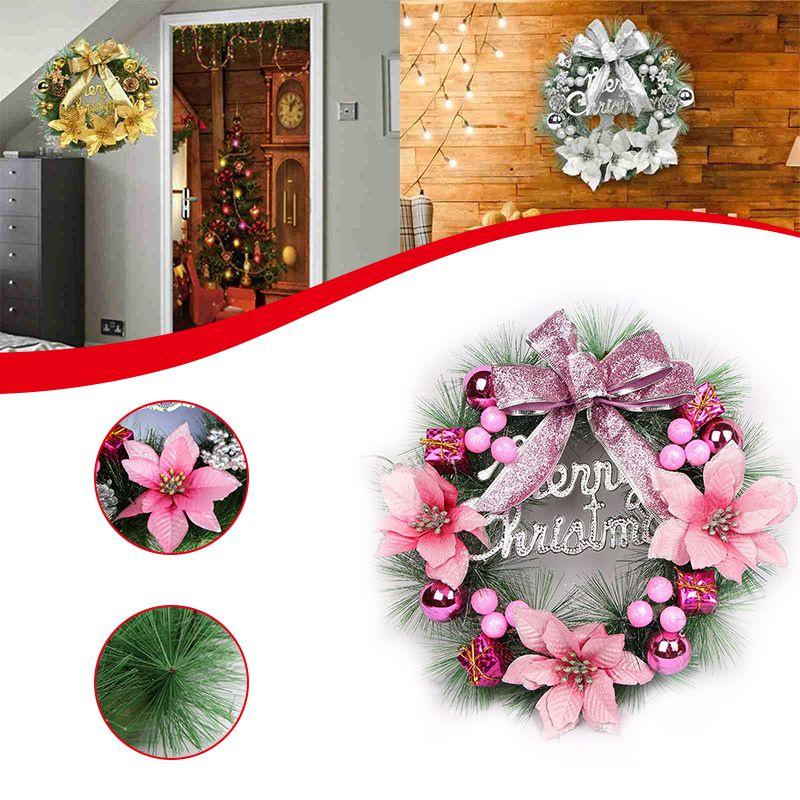 Luxurious Pvc Christmas Wreath For Front Door Elegant Xmas Party Garland Decor